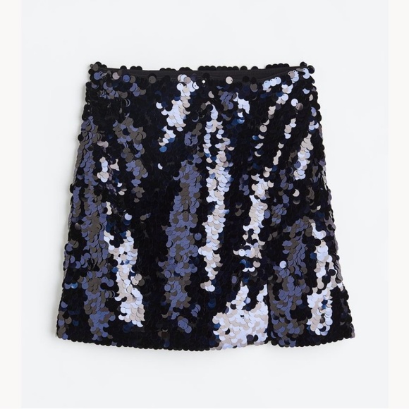BOGO FREE! H&M Sequined Mini Skirt midnight blue. Perfect for the holidays! - Picture 3 of 3